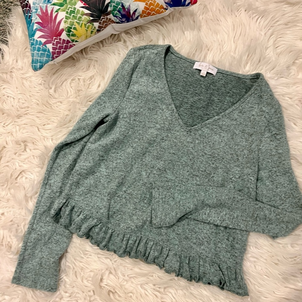 NEW! Super soft and pretty ruffled sweater top